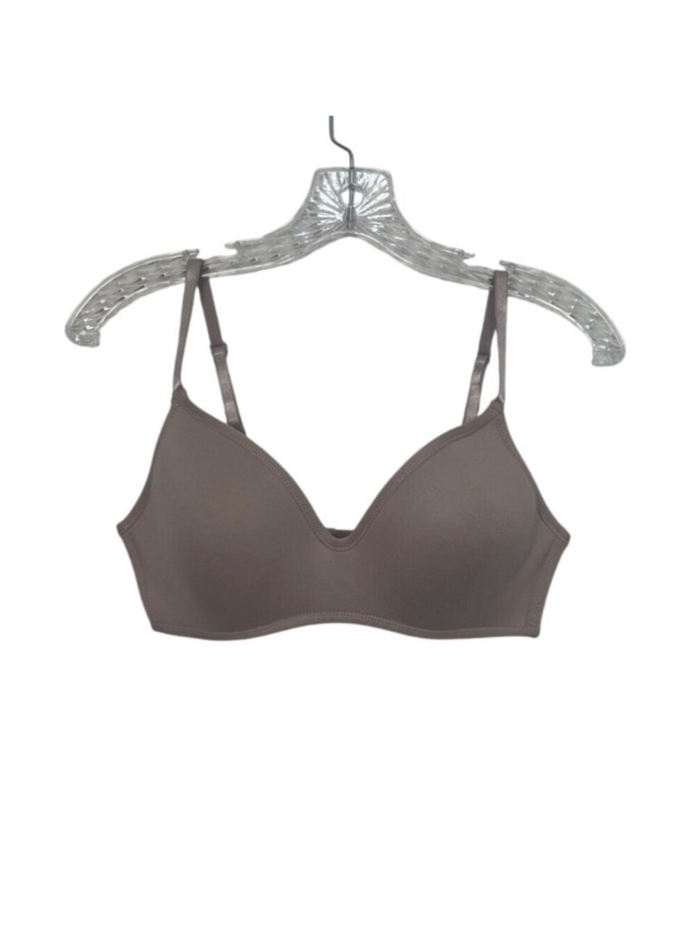 Lightly Lined Tshirt Bra Womens 36C Beige Wireless Adjustable Straps